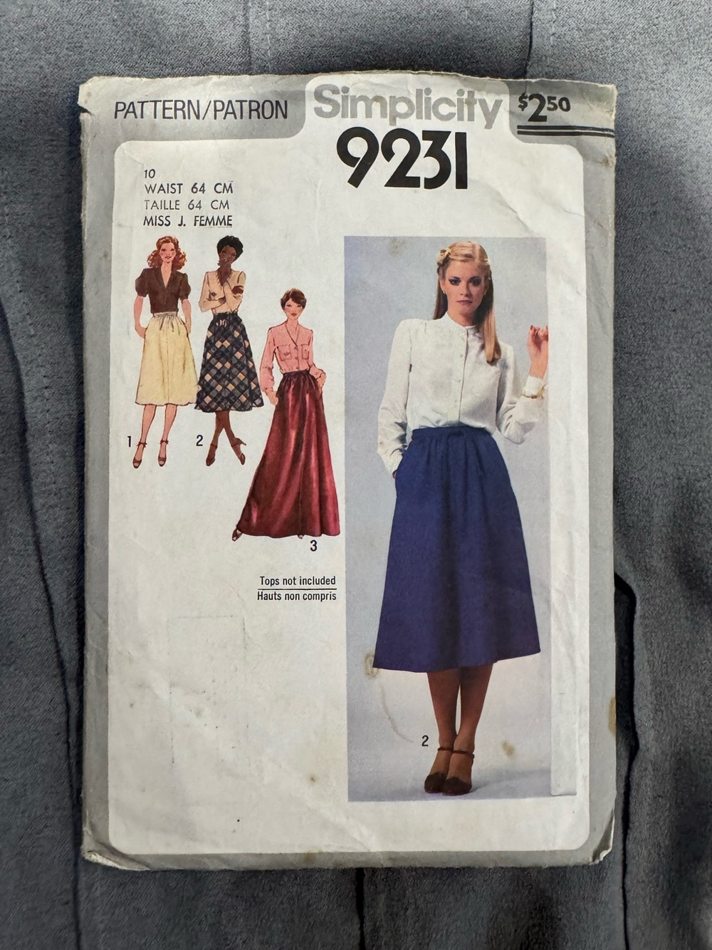 Simplicity 1970s skirt sewing pattern, 9231
